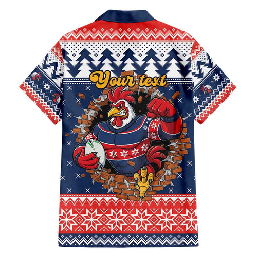 Roosters Xmas Glory Personalised Family Matching Tank Maxi Dress and Hawaiian Shirt Christmas Rugby League Spirit - Aussie Hoodie