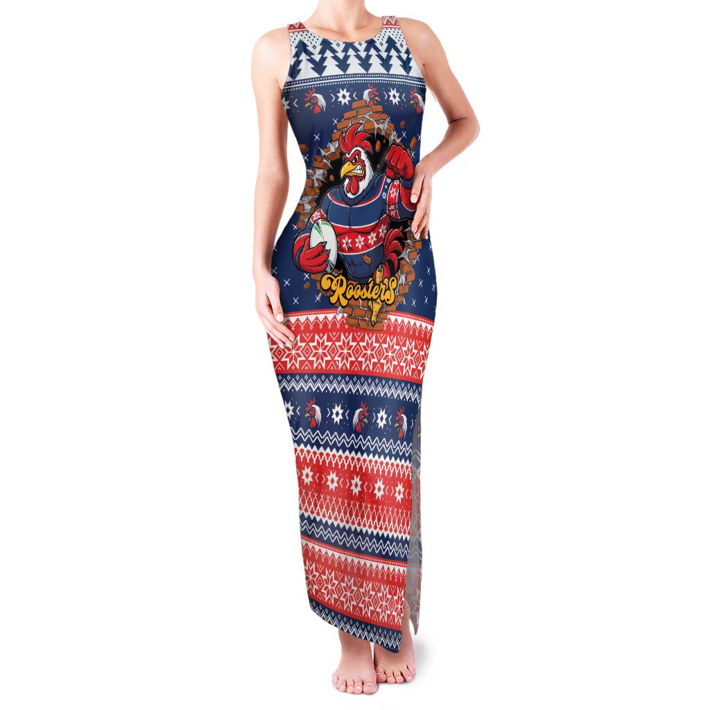 Roosters Xmas Glory Personalised Family Matching Tank Maxi Dress and Hawaiian Shirt Christmas Rugby League Spirit - Aussie Hoodie