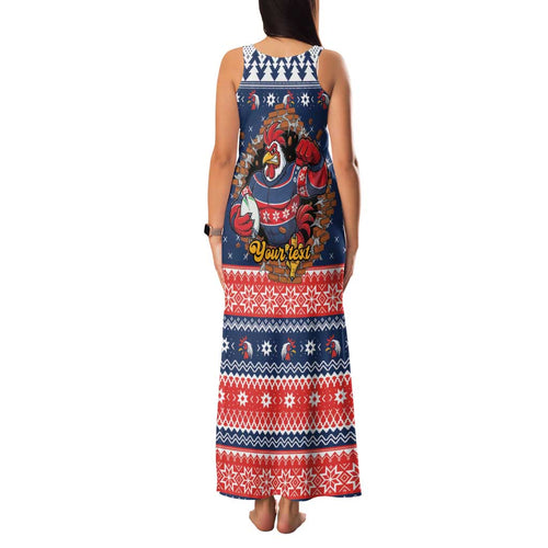 Roosters Xmas Glory Personalised Family Matching Tank Maxi Dress and Hawaiian Shirt Christmas Rugby League Spirit - Aussie Hoodie