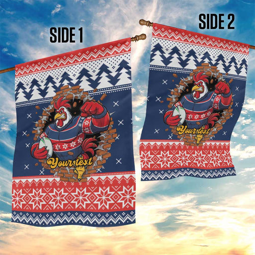 Roosters Xmas Glory Personalised Garden Flag Christmas Rugby League Spirit - Aussie Hoodie