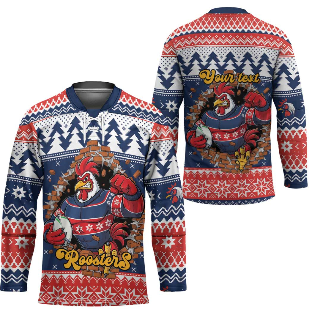 Roosters Xmas Glory Personalised Hockey Jersey Christmas Rugby League Spirit - Aussie Hoodie