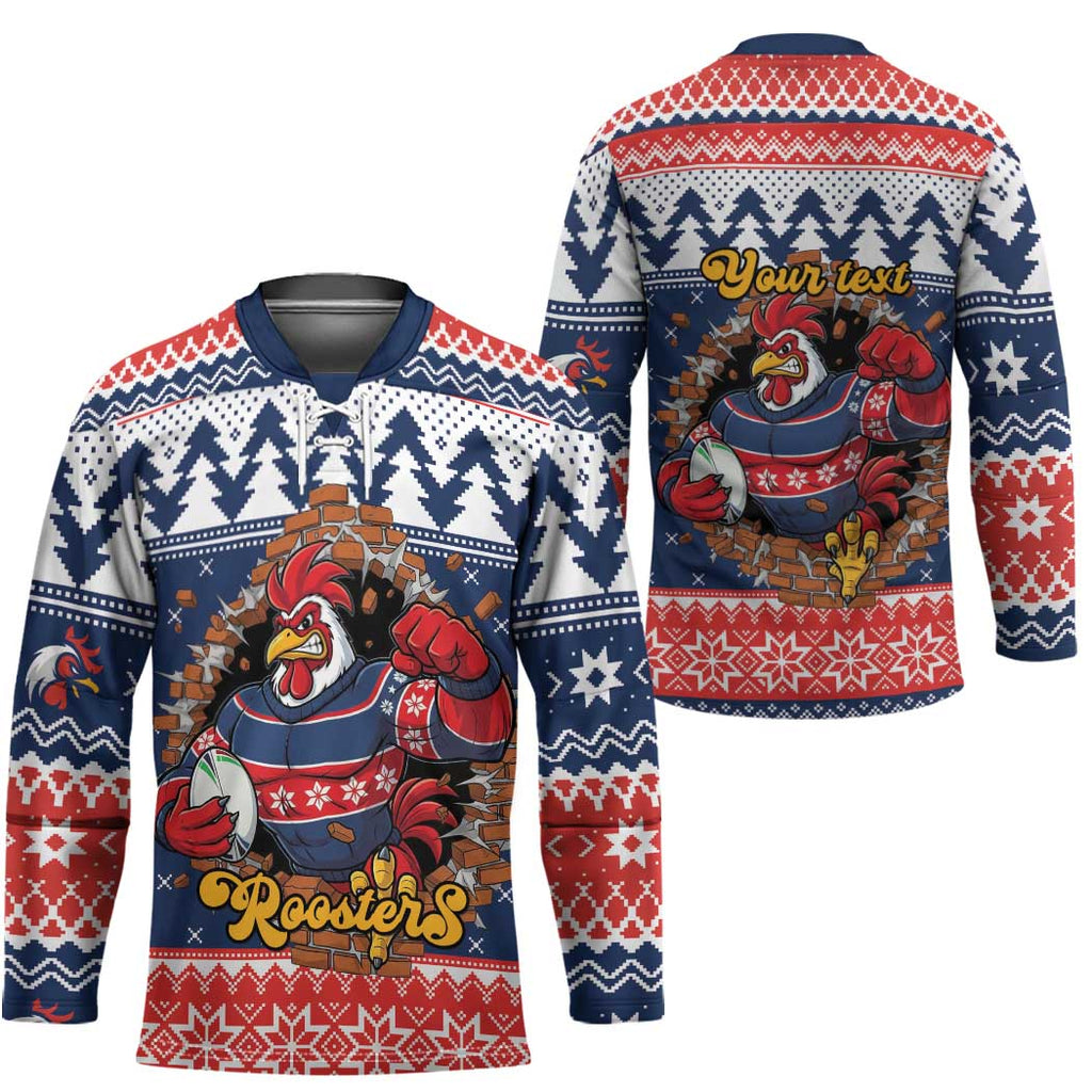 Roosters Xmas Glory Personalised Hockey Jersey Christmas Rugby League Spirit - Aussie Hoodie
