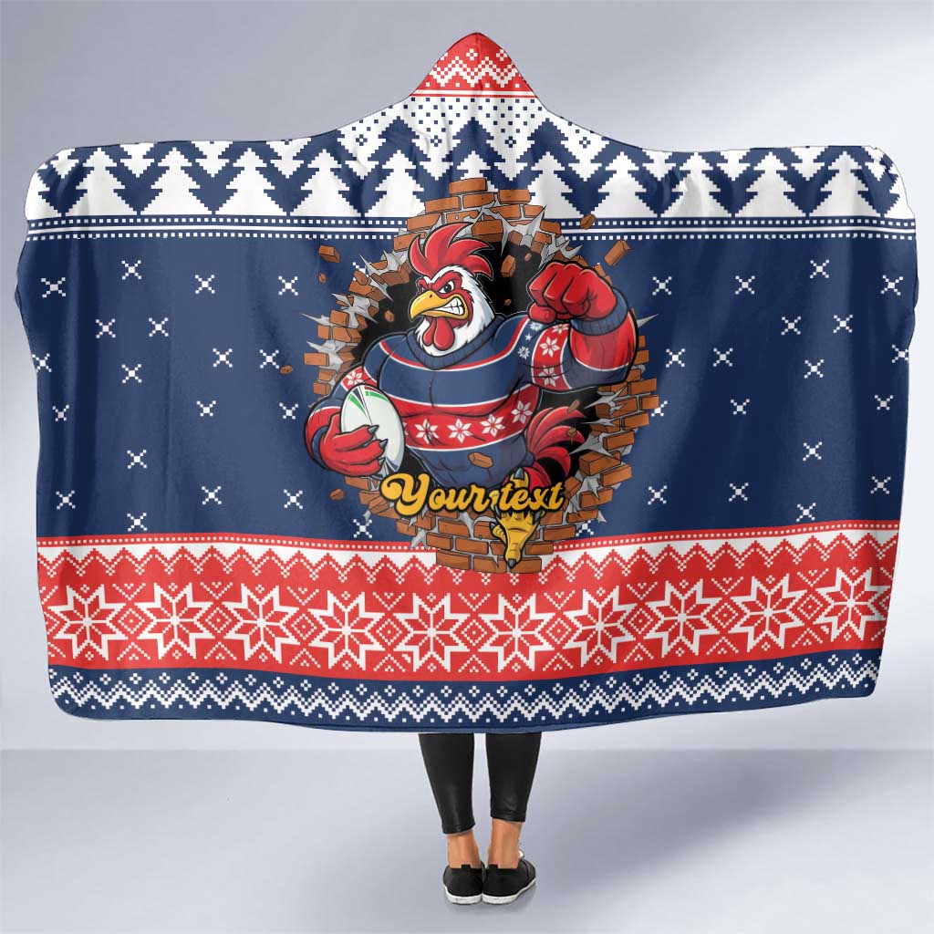 Roosters Xmas Glory Personalised Hooded Blanket Christmas Rugby League Spirit - Aussie Hoodie