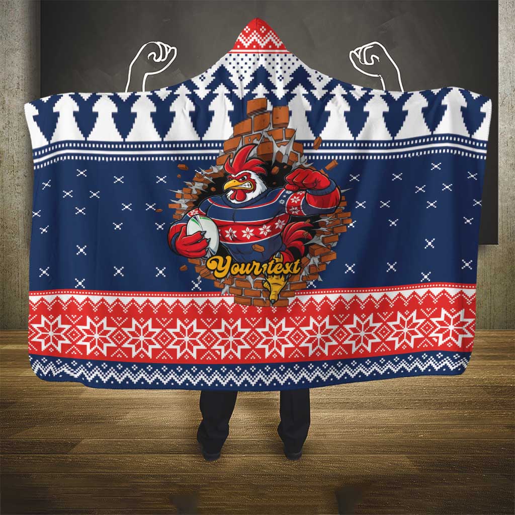 Roosters Xmas Glory Personalised Hooded Blanket Christmas Rugby League Spirit - Aussie Hoodie