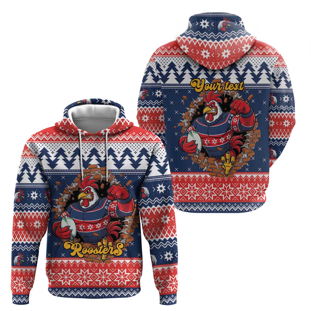 Roosters Xmas Glory Personalised Hoodie Christmas Rugby League Spirit - Aussie Hoodie