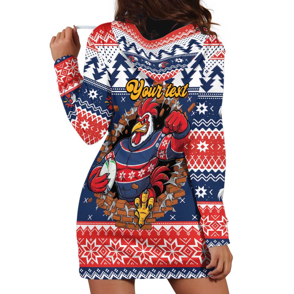 Roosters Xmas Glory Personalised Hoodie Dress Christmas Rugby League Spirit - Aussie Hoodie