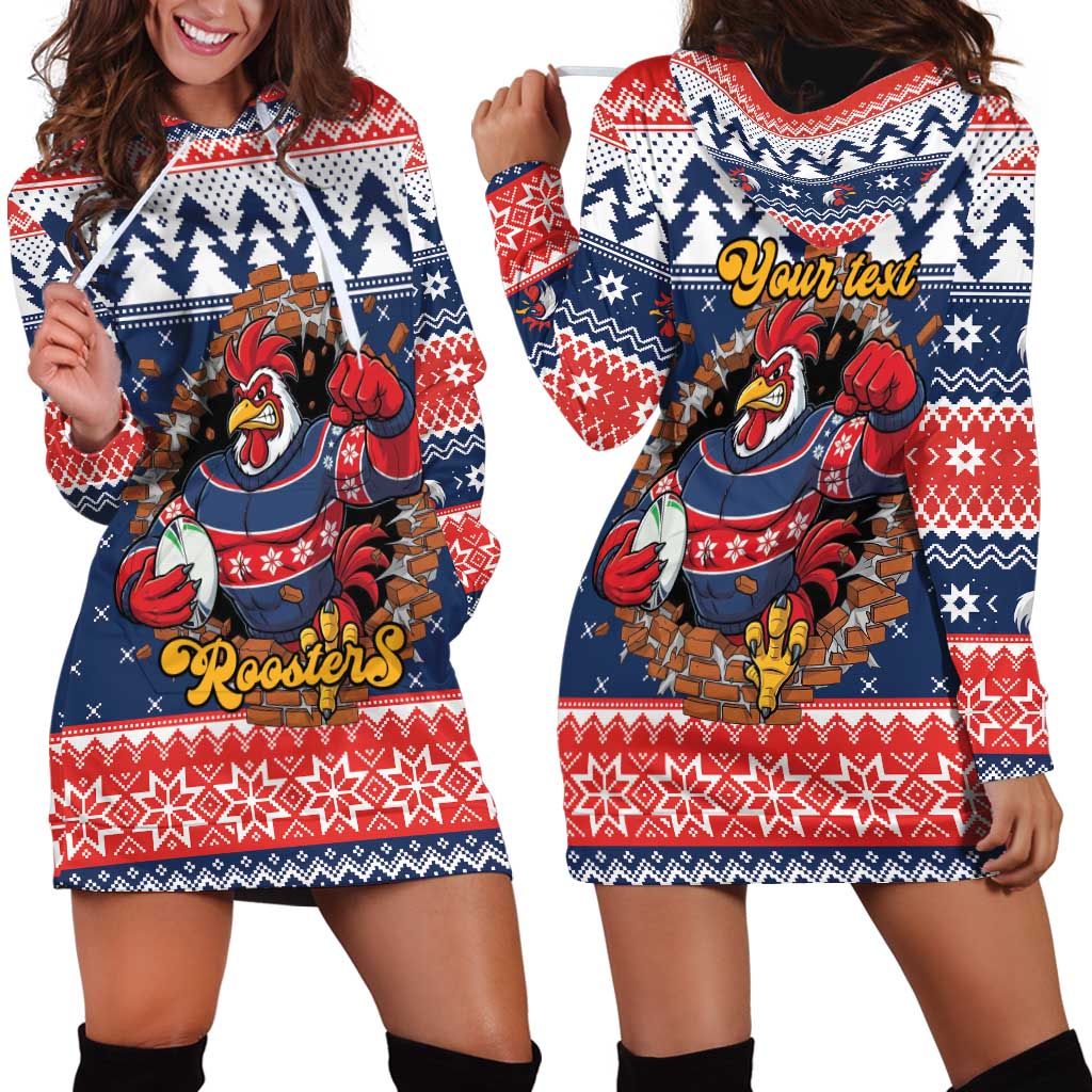 Roosters Xmas Glory Personalised Hoodie Dress Christmas Rugby League Spirit - Aussie Hoodie