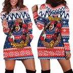 Roosters Xmas Glory Personalised Hoodie Dress Christmas Rugby League Spirit - Aussie Hoodie