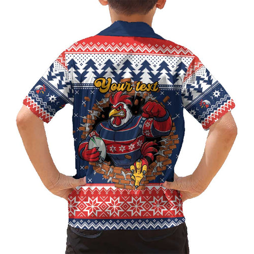 Roosters Xmas Glory Personalised Kid Hawaiian Shirt Christmas Rugby League Spirit - Aussie Hoodie