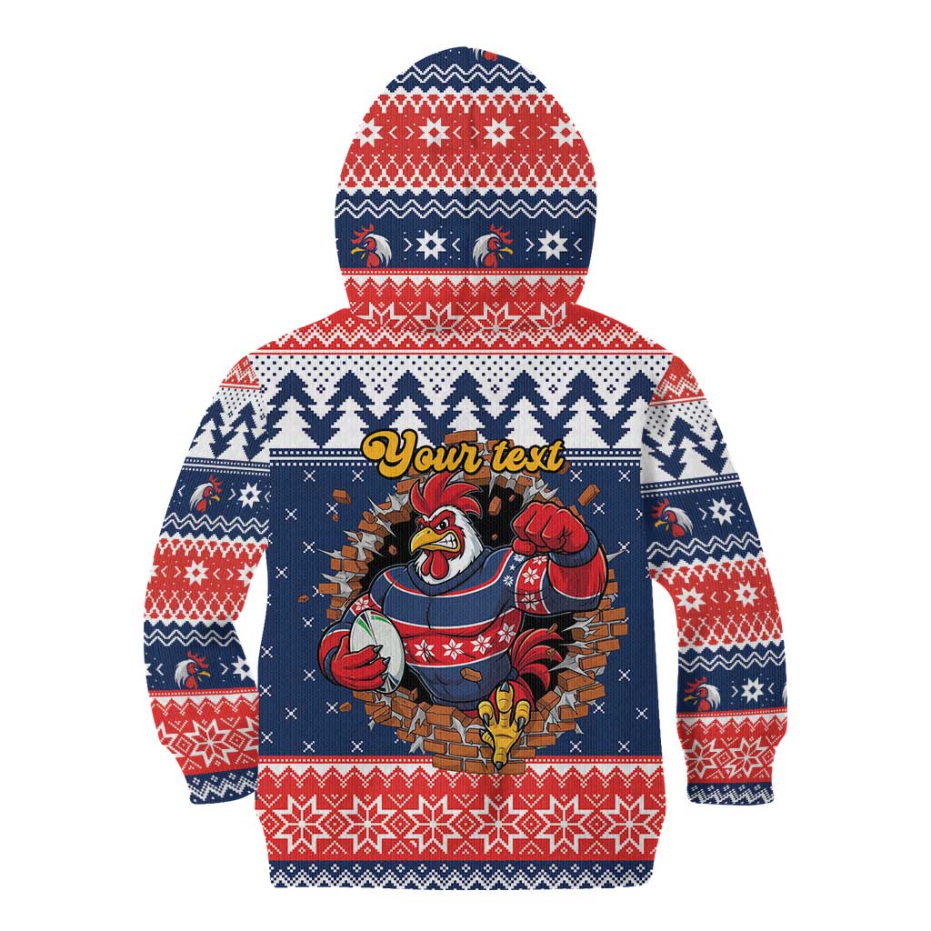 Roosters Xmas Glory Personalised Kid Hoodie Christmas Rugby League Spirit - Aussie Hoodie