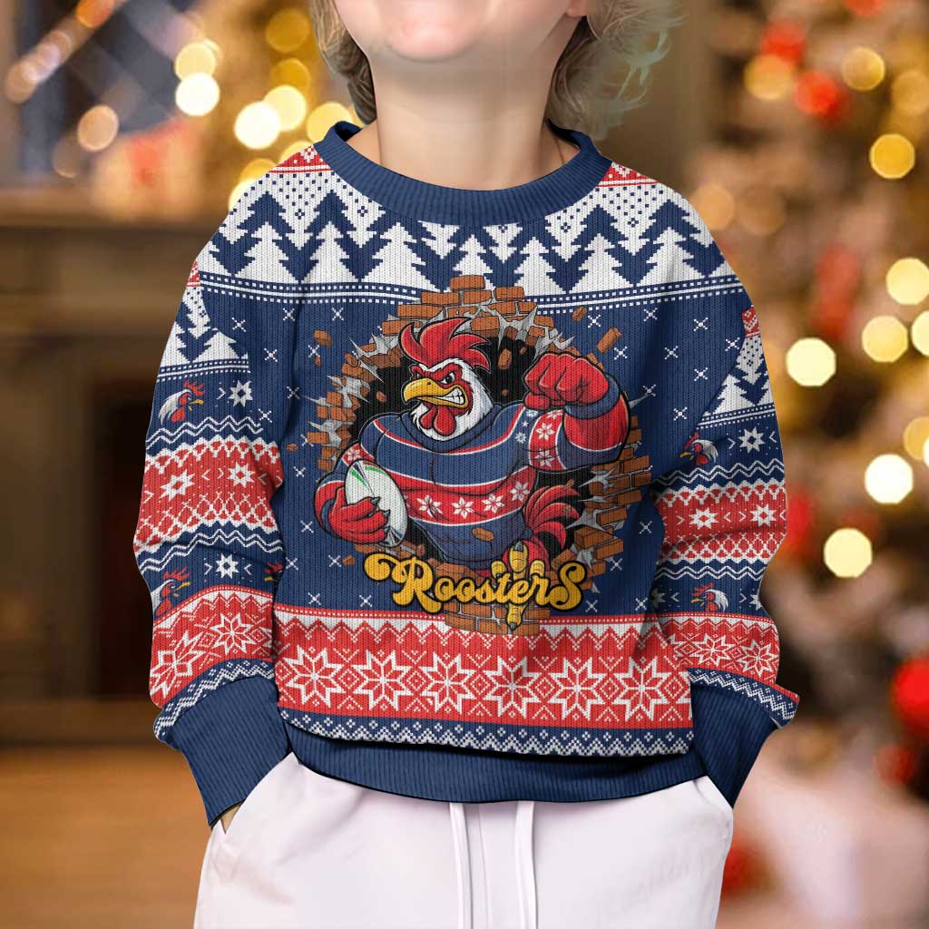 Roosters Xmas Glory Personalised Kid Ugly Christmas Sweater Christmas Rugby League Spirit - Aussie Hoodie