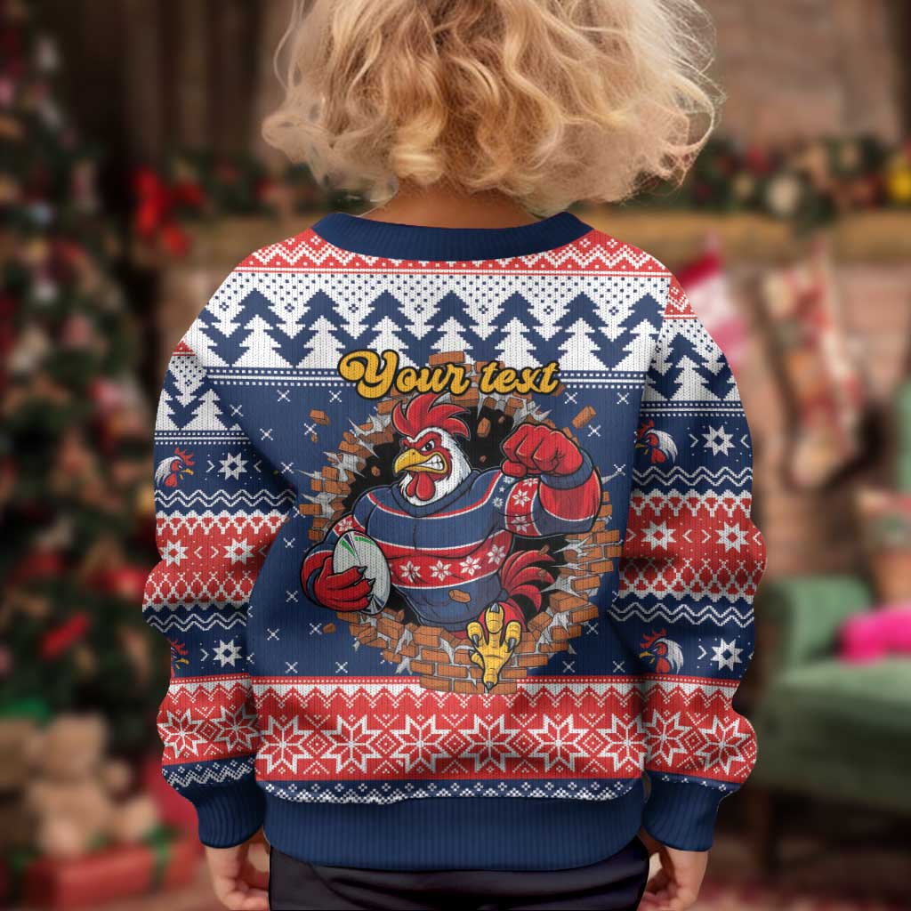 Roosters Xmas Glory Personalised Kid Ugly Christmas Sweater Christmas Rugby League Spirit - Aussie Hoodie