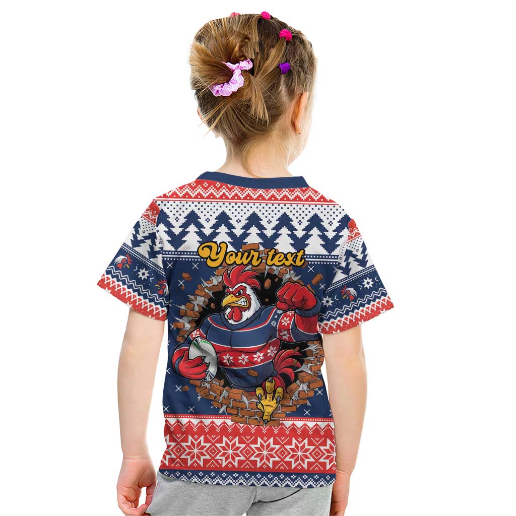Roosters Xmas Glory Personalised Kid T Shirt Christmas Rugby League Spirit - Aussie Hoodie
