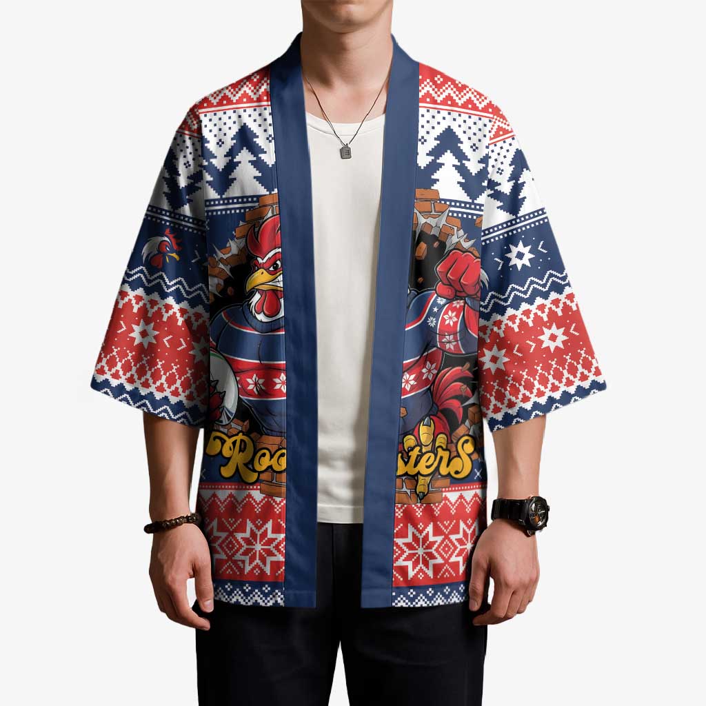 Roosters Xmas Glory Personalised Kimono Christmas Rugby League Spirit - Aussie Hoodie