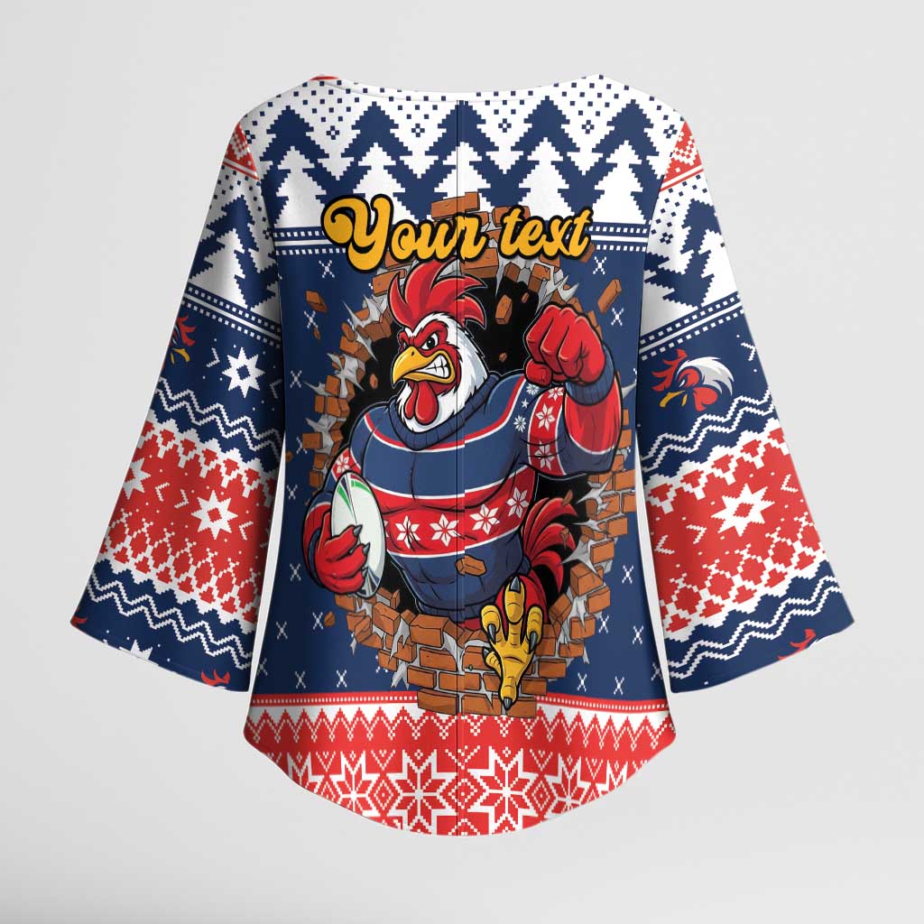 Roosters Xmas Glory Personalised Kimono Sleeve Blouse Christmas Rugby League Spirit - Aussie Hoodie