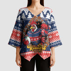 Roosters Xmas Glory Personalised Kimono Sleeve Blouse Christmas Rugby League Spirit - Aussie Hoodie