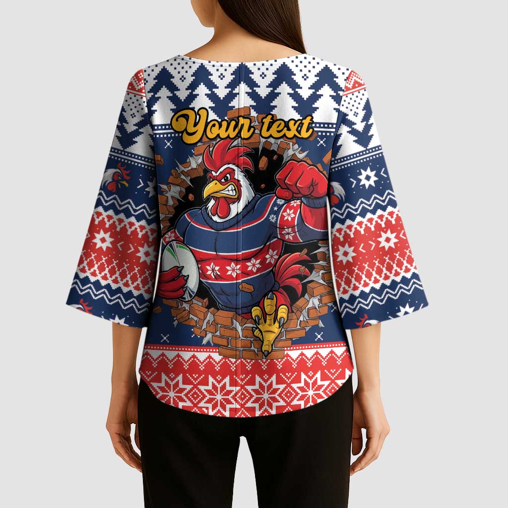 Roosters Xmas Glory Personalised Kimono Sleeve Blouse Christmas Rugby League Spirit - Aussie Hoodie