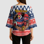 Roosters Xmas Glory Personalised Kimono Sleeve Blouse Christmas Rugby League Spirit - Aussie Hoodie