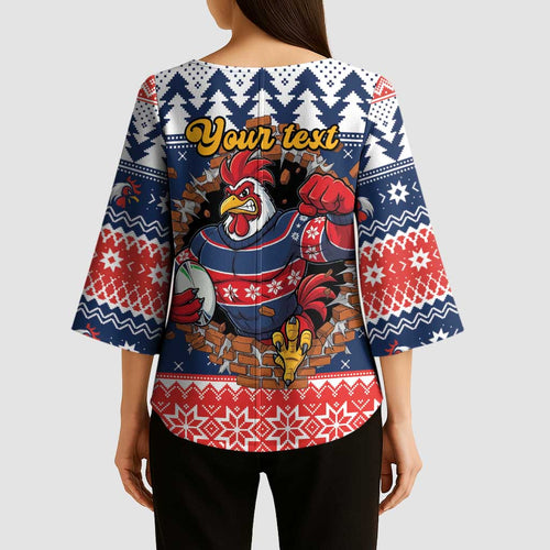 Roosters Xmas Glory Personalised Kimono Sleeve Blouse Christmas Rugby League Spirit - Aussie Hoodie