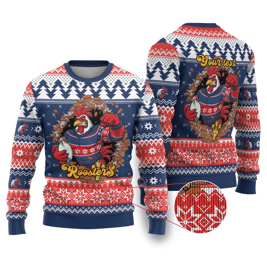 Roosters Xmas Glory Personalised Ugly Christmas Sweater Christmas Rugby League Spirit - Aussie Hoodie