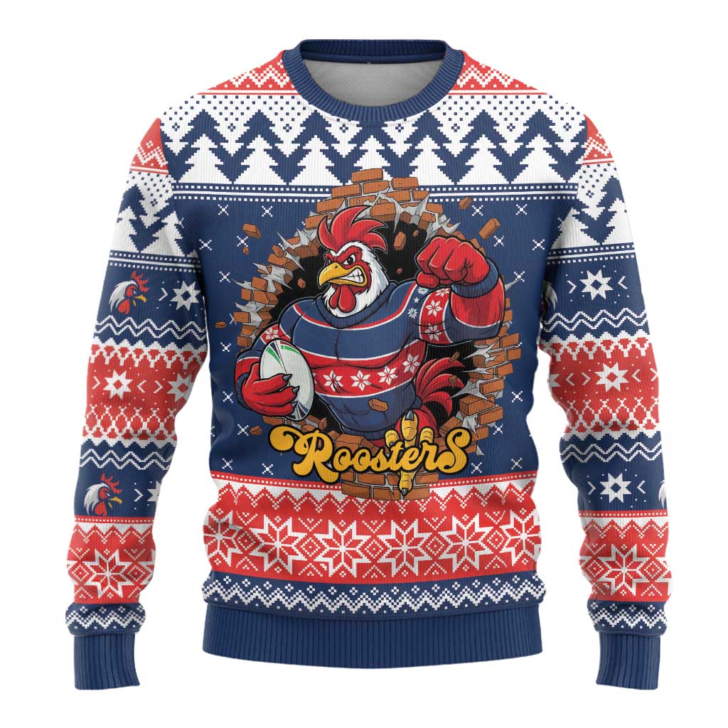 Roosters Xmas Glory Personalised Ugly Christmas Sweater Christmas Rugby League Spirit - Aussie Hoodie