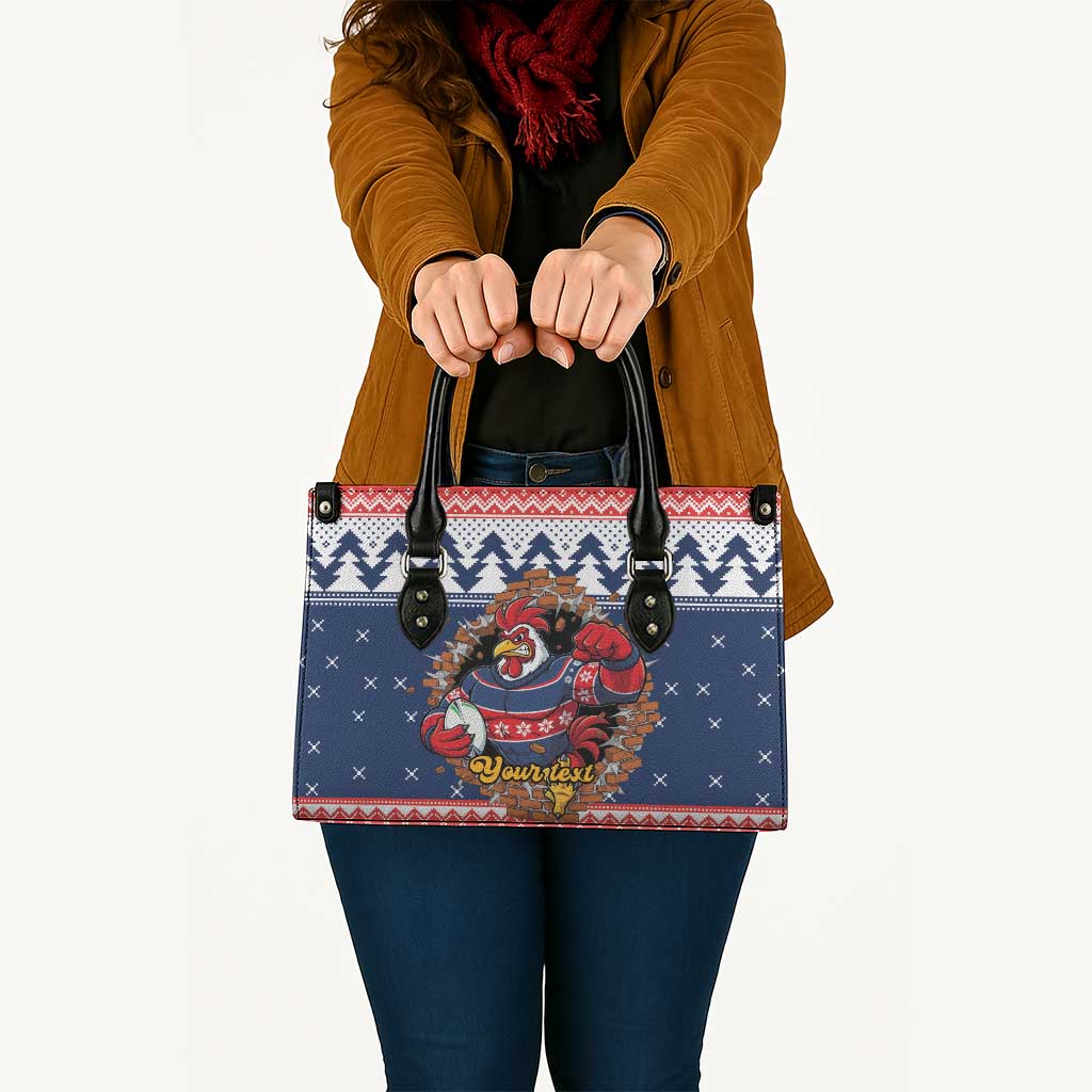 Roosters Xmas Glory Personalised Leather Bag Christmas Rugby League Spirit - Aussie Hoodie