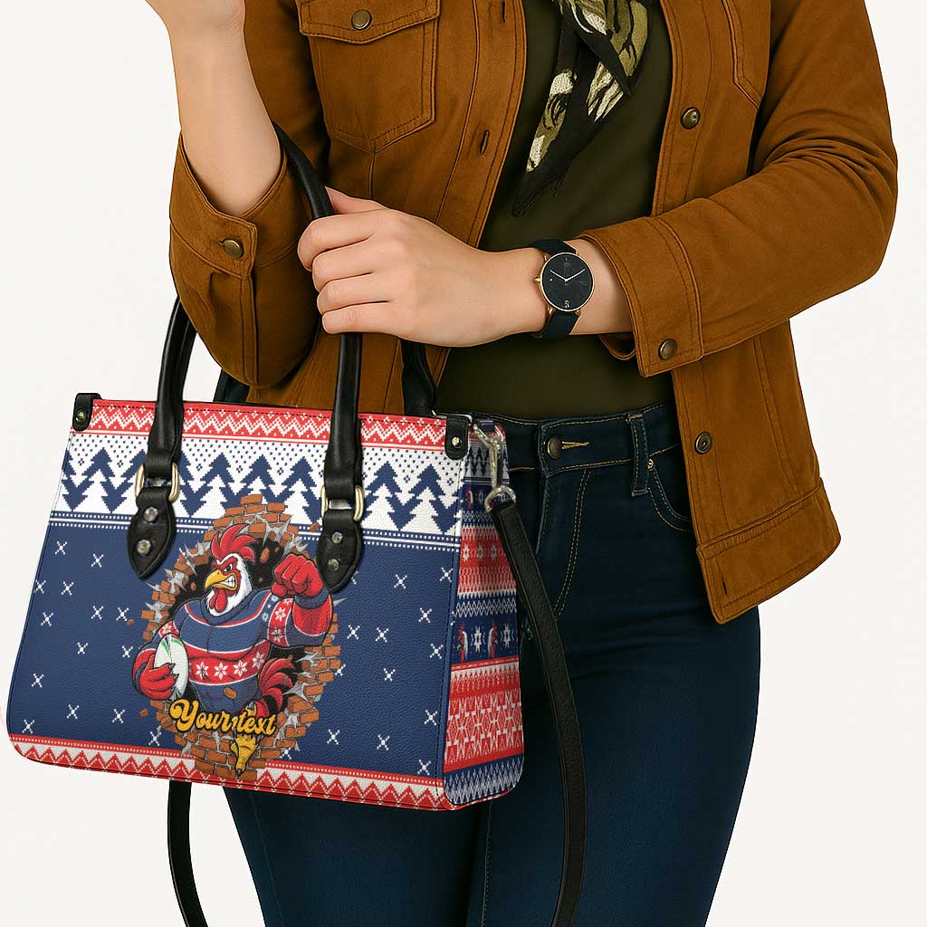 Roosters Xmas Glory Personalised Leather Bag Christmas Rugby League Spirit - Aussie Hoodie