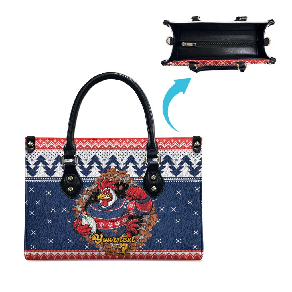 Roosters Xmas Glory Personalised Leather Bag Christmas Rugby League Spirit - Aussie Hoodie