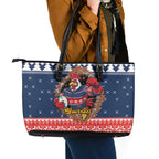 Roosters Xmas Glory Personalised Leather Tote Bag Christmas Rugby League Spirit - Aussie Hoodie