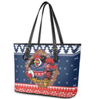 Roosters Xmas Glory Personalised Leather Tote Bag Christmas Rugby League Spirit - Aussie Hoodie
