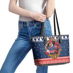 Roosters Xmas Glory Personalised Leather Tote Bag Christmas Rugby League Spirit - Aussie Hoodie