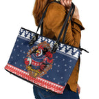 Roosters Xmas Glory Personalised Leather Tote Bag Christmas Rugby League Spirit - Aussie Hoodie