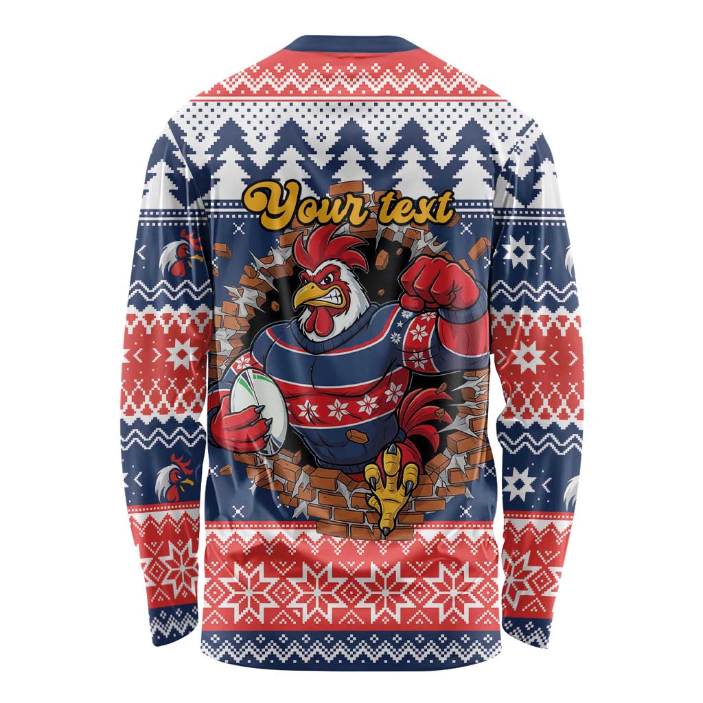 Roosters Xmas Glory Personalised Long Sleeve Shirt Christmas Rugby League Spirit - Aussie Hoodie