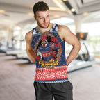 Roosters Xmas Glory Personalised Men Tank Top Christmas Rugby League Spirit - Aussie Hoodie