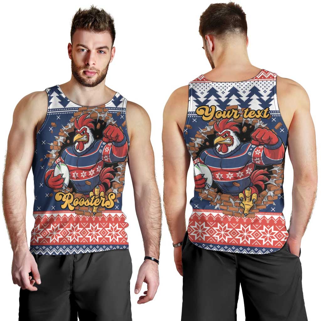 Roosters Xmas Glory Personalised Men Tank Top Christmas Rugby League Spirit - Aussie Hoodie
