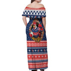 Roosters Xmas Glory Personalised Off Shoulder Maxi Dress Christmas Rugby League Spirit - Aussie Hoodie