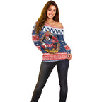 Roosters Xmas Glory Personalised Off Shoulder Sweater Christmas Rugby League Spirit - Aussie Hoodie