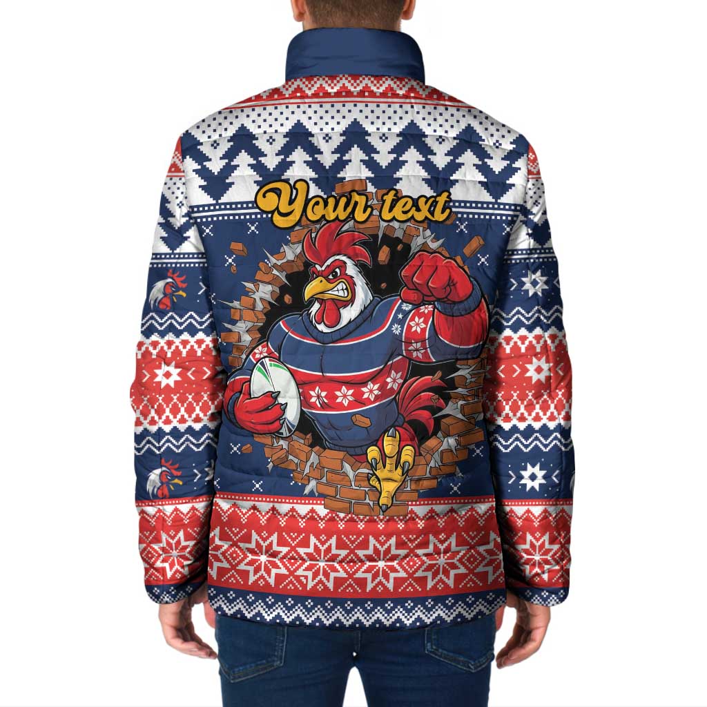 Roosters Xmas Glory Personalised Padded Jacket Christmas Rugby League Spirit - Aussie Hoodie