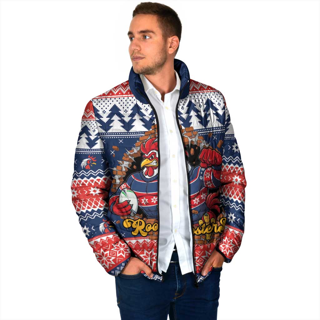 Roosters Xmas Glory Personalised Padded Jacket Christmas Rugby League Spirit - Aussie Hoodie