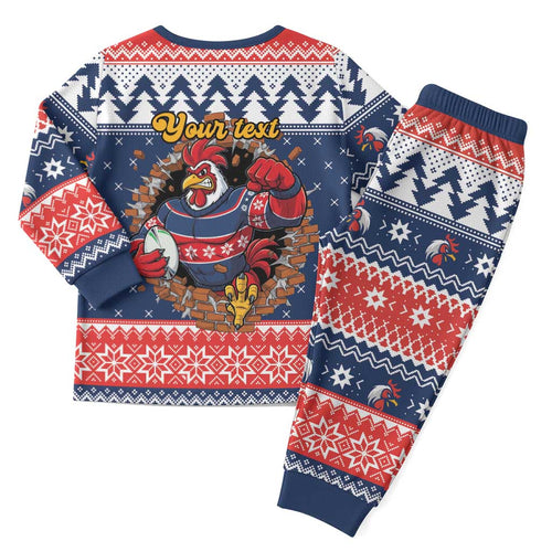 Roosters Xmas Glory Personalised Christmas Pajama Set Christmas Rugby League Spirit - Aussie Hoodie