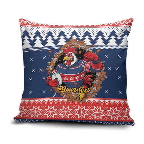 Roosters Xmas Glory Personalised Pillow Cover Christmas Rugby League Spirit - Aussie Hoodie