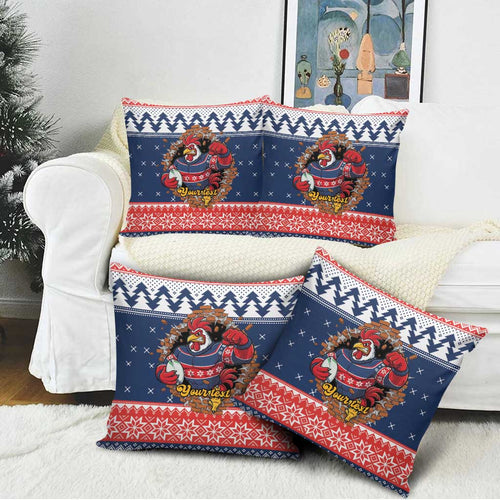 Roosters Xmas Glory Personalised Pillow Cover Christmas Rugby League Spirit - Aussie Hoodie