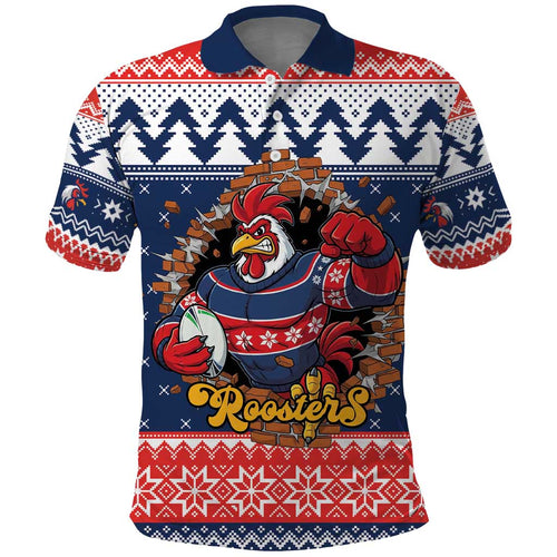 Roosters Xmas Glory Personalised Polo Shirt Christmas Rugby League Spirit - Aussie Hoodie