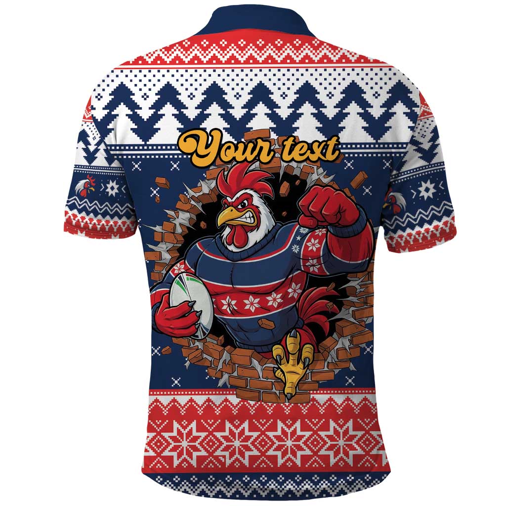 Roosters Xmas Glory Personalised Polo Shirt Christmas Rugby League Spirit - Aussie Hoodie