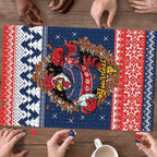 Roosters Xmas Glory Personalised Puzzle Christmas Rugby League Spirit - Aussie Hoodie