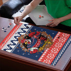 Roosters Xmas Glory Personalised Puzzle Christmas Rugby League Spirit - Aussie Hoodie