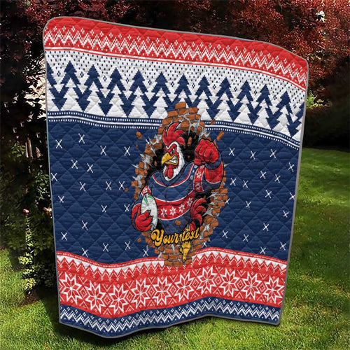 Roosters Xmas Glory Personalised Quilt Christmas Rugby League Spirit - Aussie Hoodie