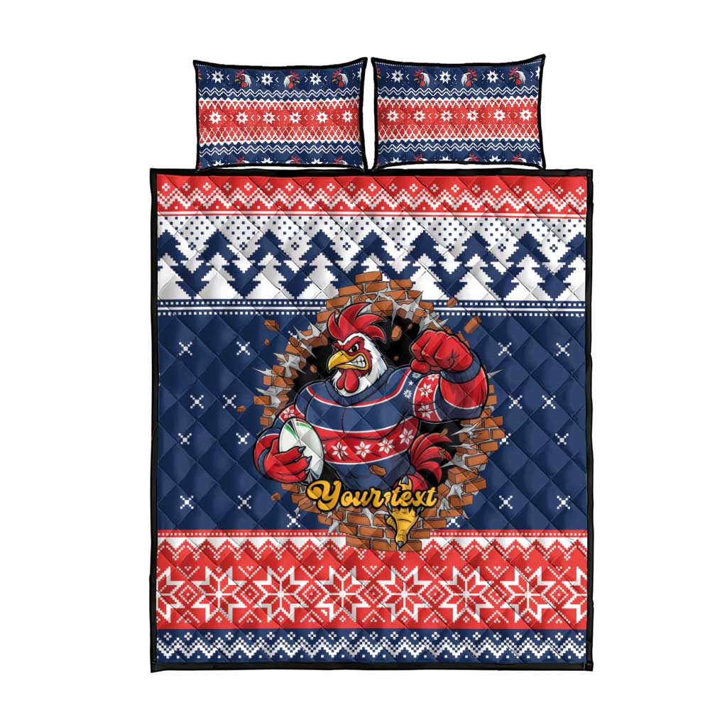 Roosters Xmas Glory Personalised Quilt Bed Set Christmas Rugby League Spirit - Aussie Hoodie