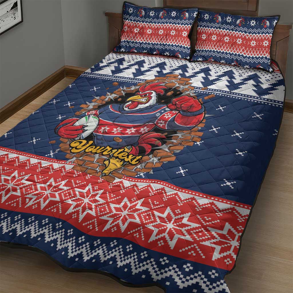 Roosters Xmas Glory Personalised Quilt Bed Set Christmas Rugby League Spirit - Aussie Hoodie