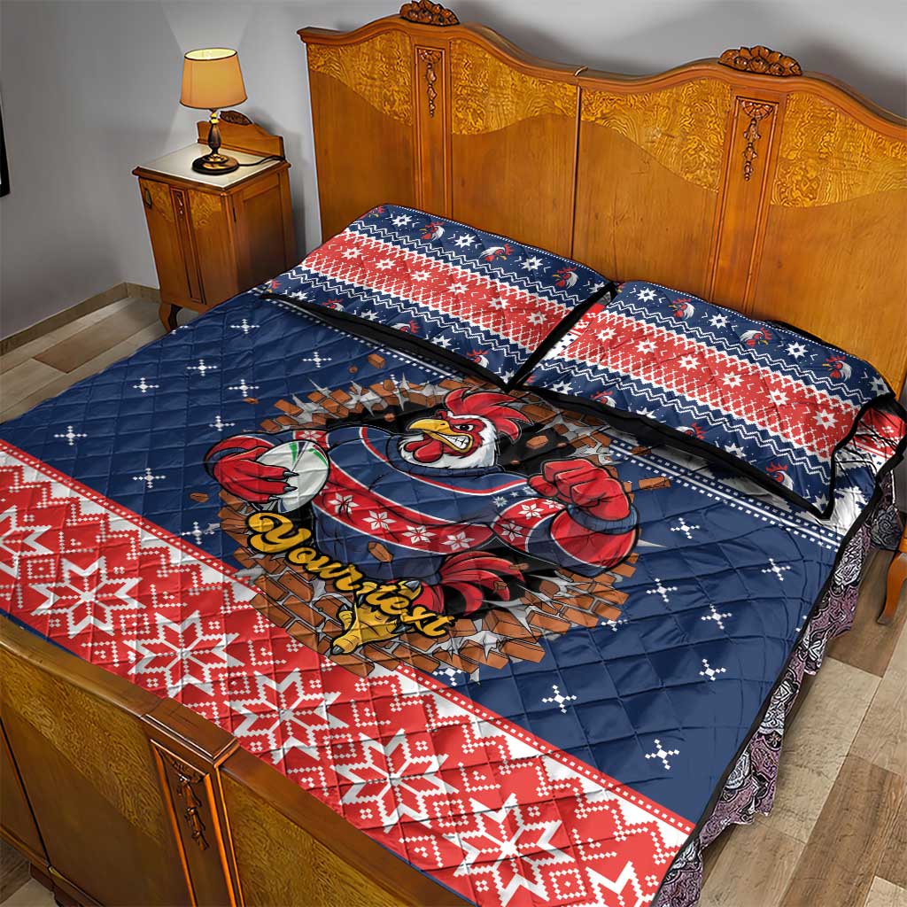 Roosters Xmas Glory Personalised Quilt Bed Set Christmas Rugby League Spirit - Aussie Hoodie